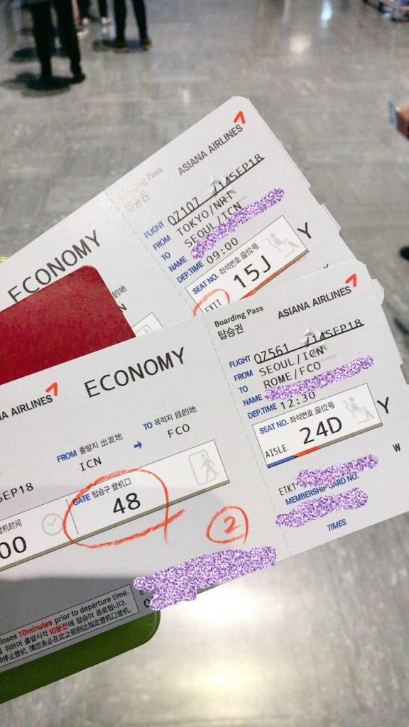 成田 ローマ 仁川 経由