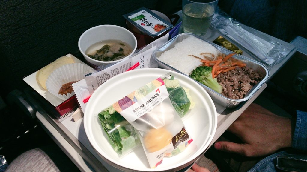 仁川 ローマ 機内食 夕食 韓国料理
