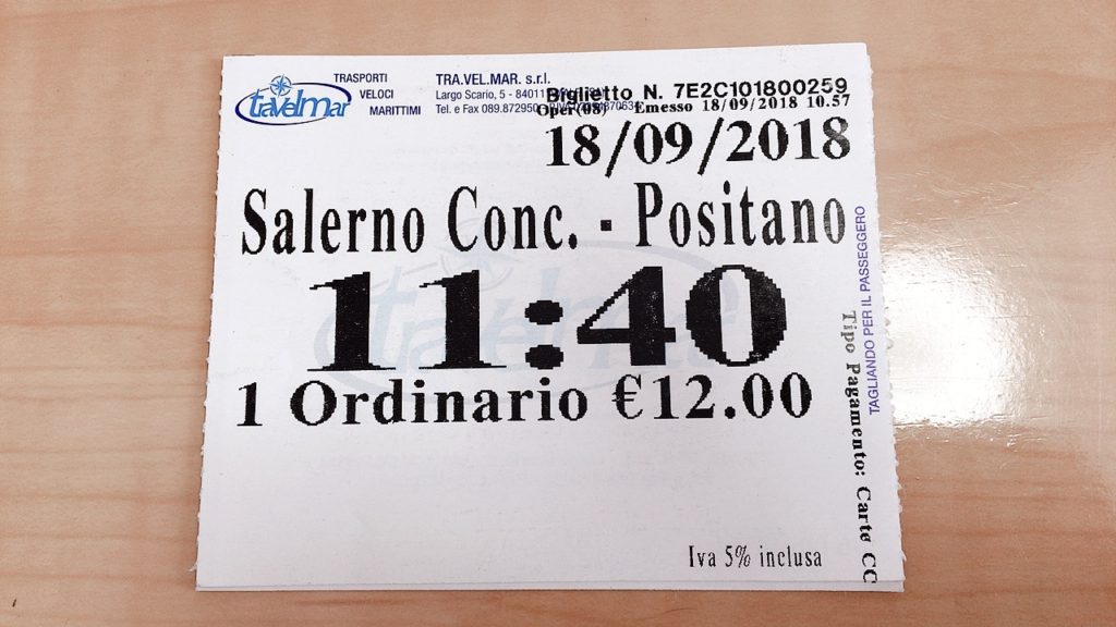 サレルノ ポジターノ チケット