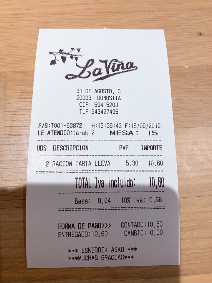 サンセバスティアン バル バル巡り 旧市街 チーズケーキ 立ち飲み lavina