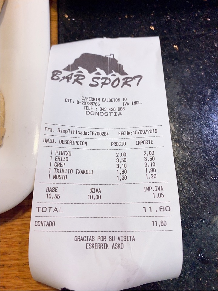 サンセバスティアン バル バル巡り 旧市街 bar スポーツ 値段