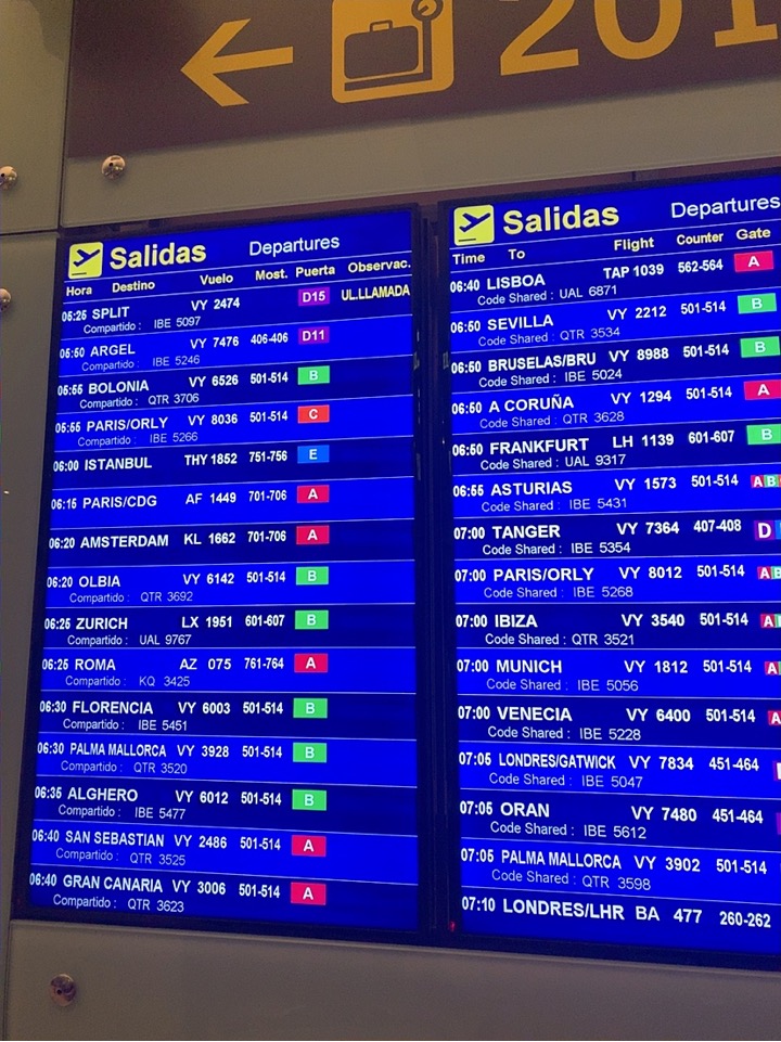 スペイン バルセロナ 空港 ブエリング航空 Vueling Airlines チェックイン